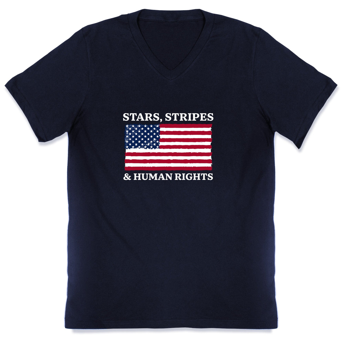 Stars Stripes And Human Rights V-Neck Unisex