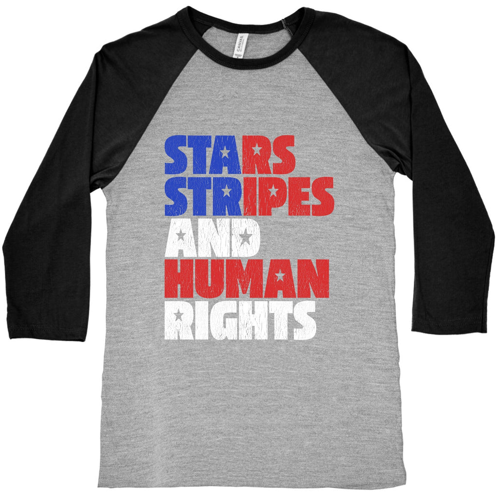 Starts Stripes Human Rights July 4th Baseball Tee Unisex