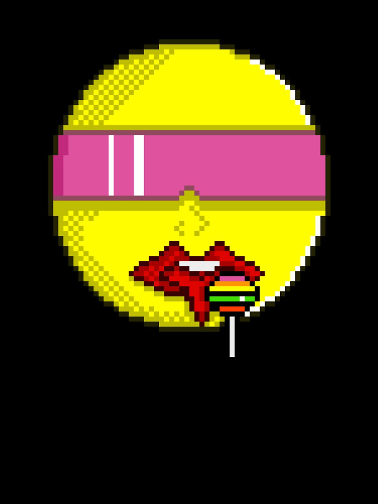 Face with Cool Sunglasses and Lollipop Pixel Art by RetroRlx