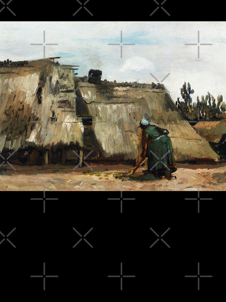 A Peasant Woman Digging in Front of Her Cottage by amonarte