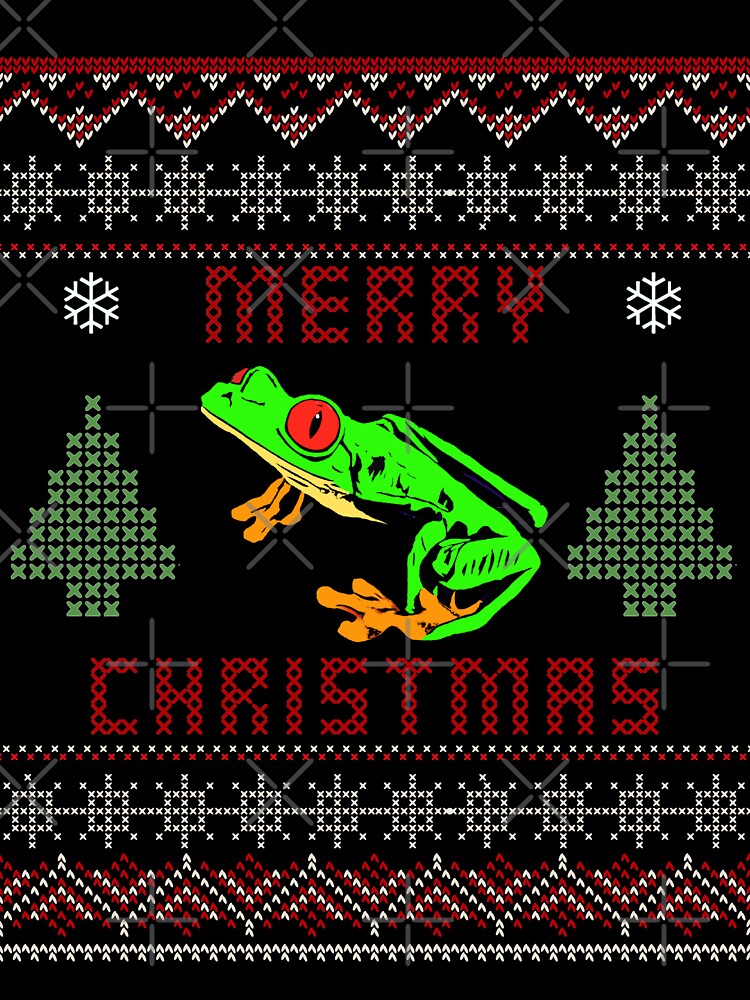 Red Eyed Tree Frog Ugly Christmas Sweater by JRRTs