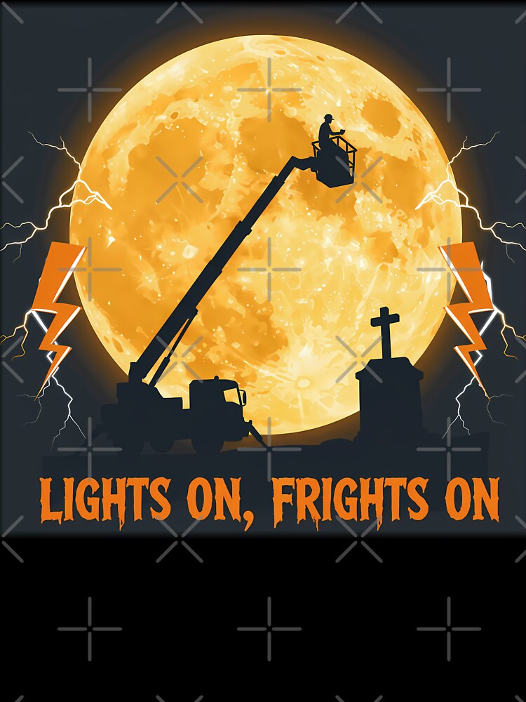 Lights On, Frights On – Funny Halloween Lineman Design (2) by InkoraLab