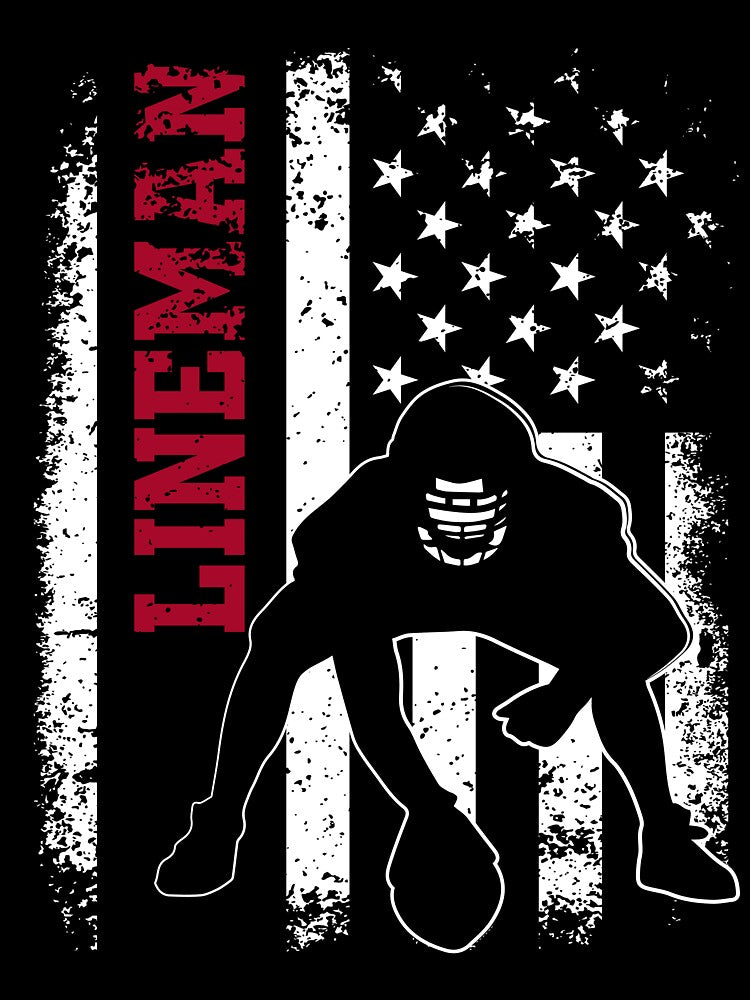 American Football Lineman Offensive Player Vintage US Flag by Get A Wear  Shop