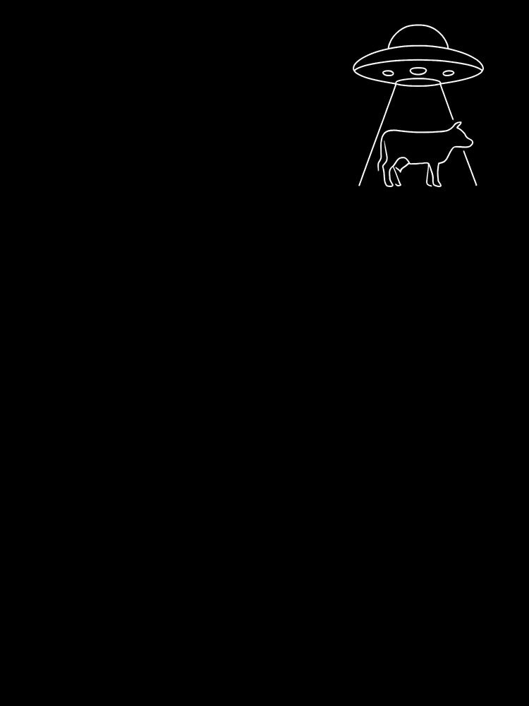 UFO Abduction – Minimalist One Line Alien Art by Flowing States Design Studio