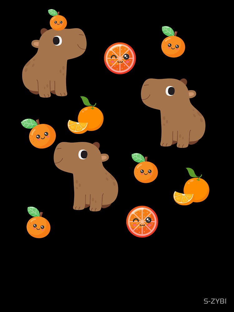 STICKER CAPYBARA  AND ORANGES by S-ZYBI