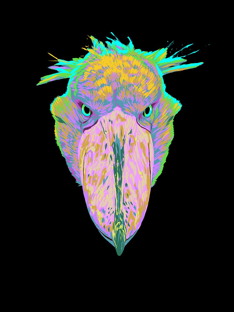 Colorful Bird Splash Shoebill by alwe-designs