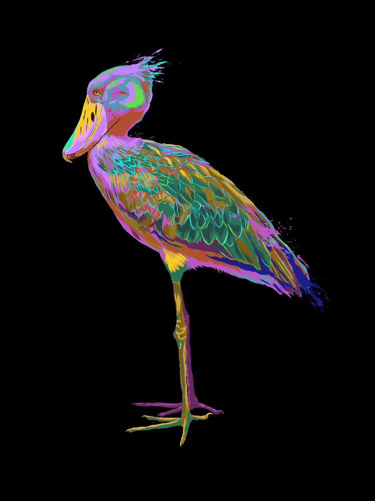 Colorful Splash Bird Shoebill by alwe-designs