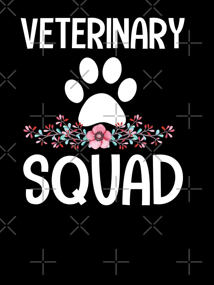 Funny cute veterinary squad vet tech assistant receptionist student intern paw print veterinarian by tiffanator606