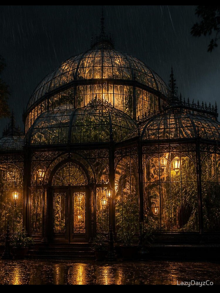 Gothic Greenhouse Conservatory Midnight Rain by LazyDayzCo