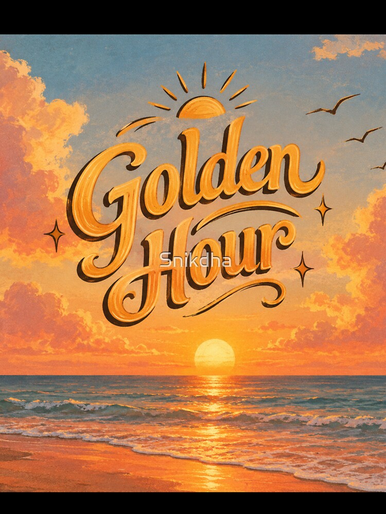 Golden Hour Sunset Beach Aesthetic by Snikdha