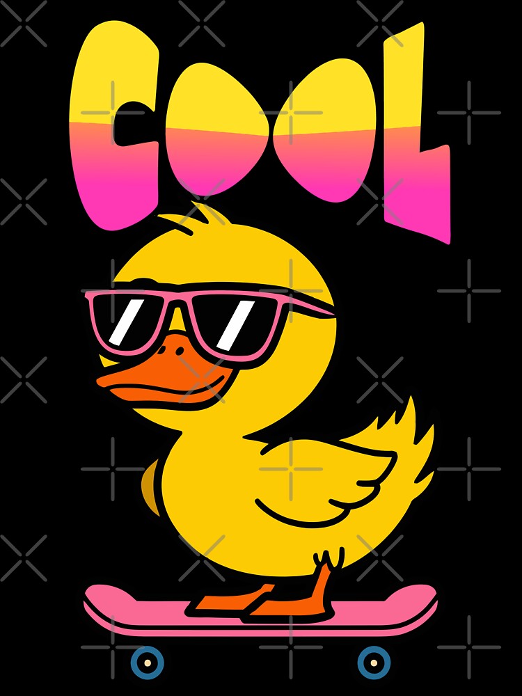 Cool Skateboarding Duck – Retro Funny Duck on Skateboard Design by Karim-Karem