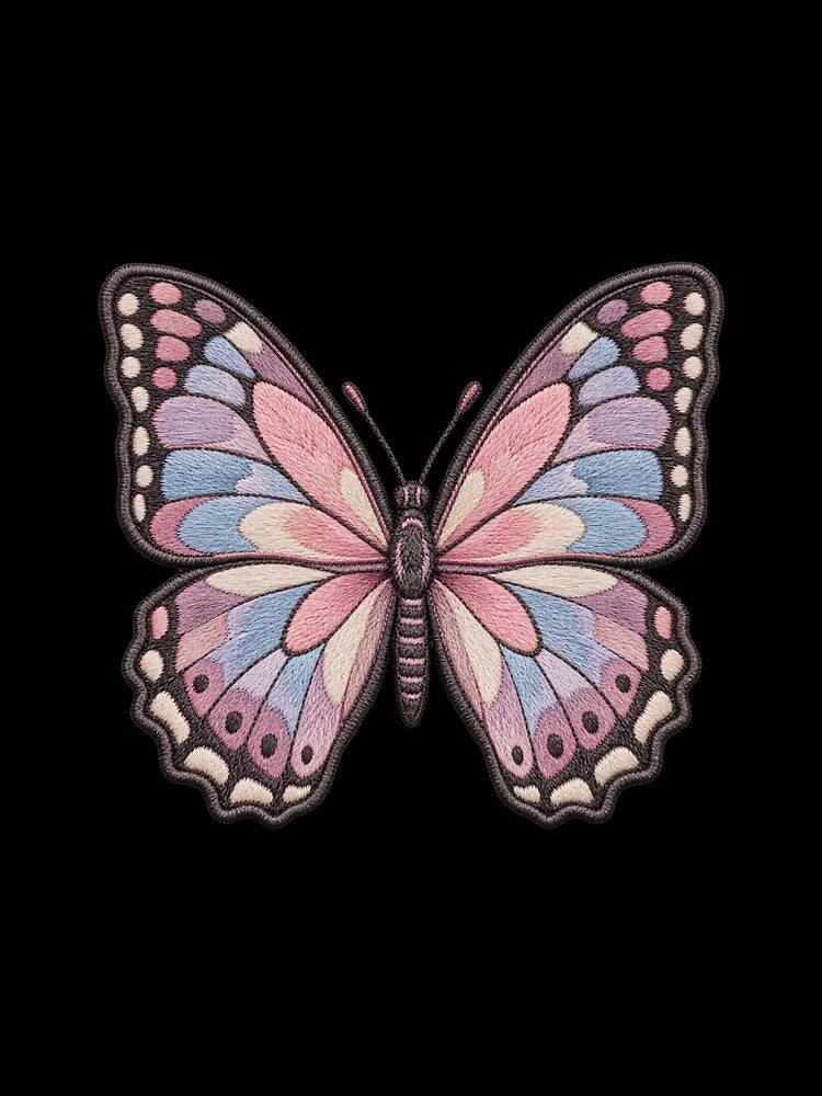 Pastel Embroidered Butterfly Patch Sticker Cute Aesthetic Gift by ArcanePrintsxo