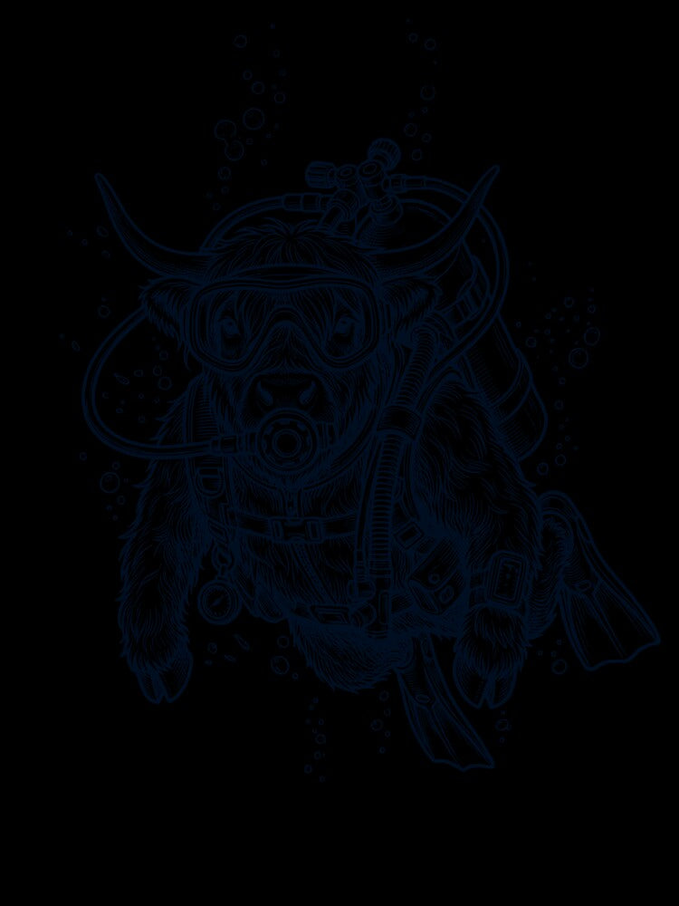Highland Cow Scuba Diving Diver Animal Lover by TerryConnells