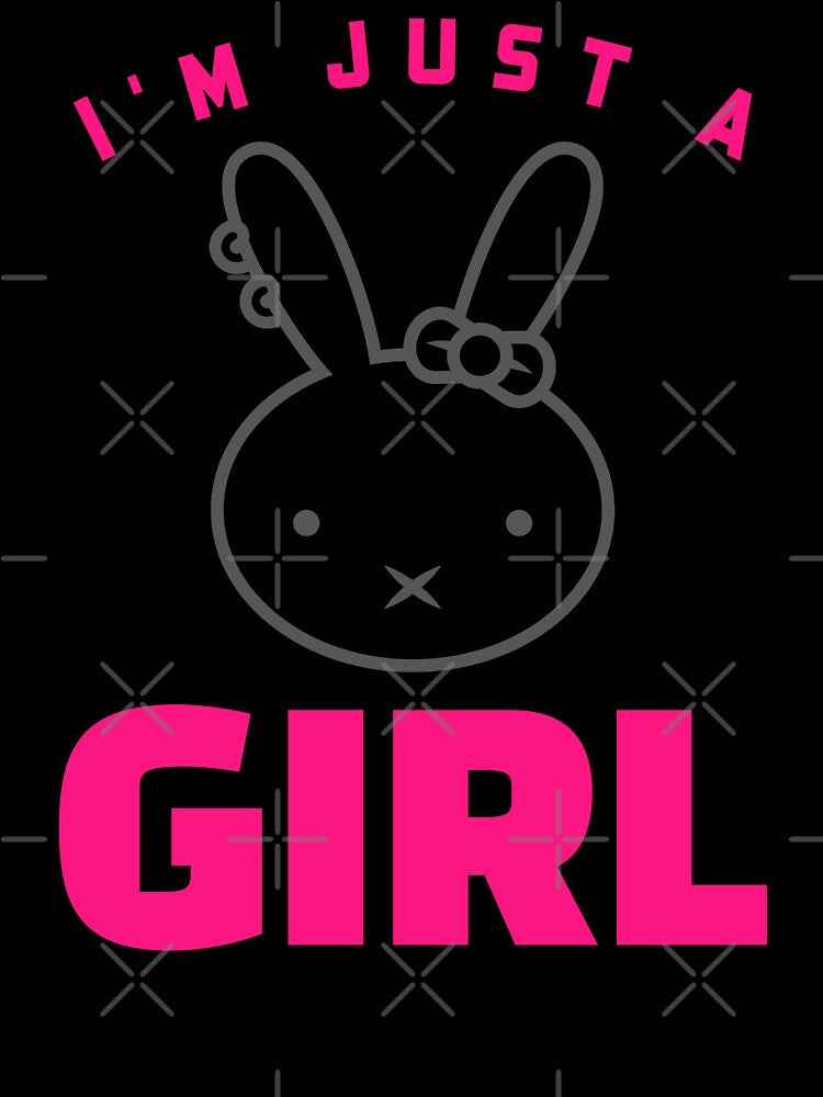 I'm Just a Girl Kawaii Bunny Pink Aesthetic Girly Design by FusionTeeDesign