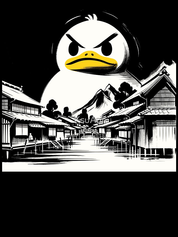 Japanese Big Duck Monster Pun Funny Duck by KsuAnn