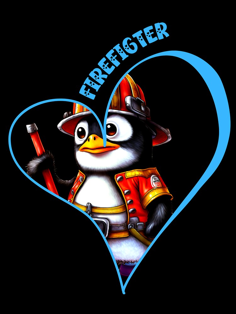 Firefighter, penguin love by HarriPaloma