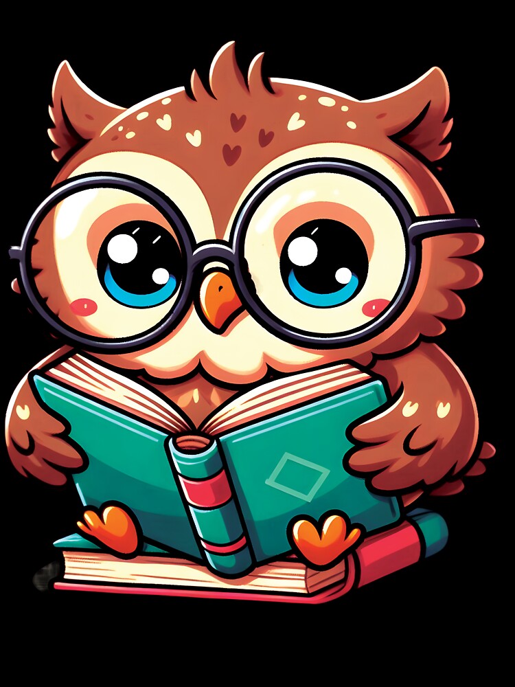 cottagecore aesthetic owl with book cute goblincore by Almasrigroup