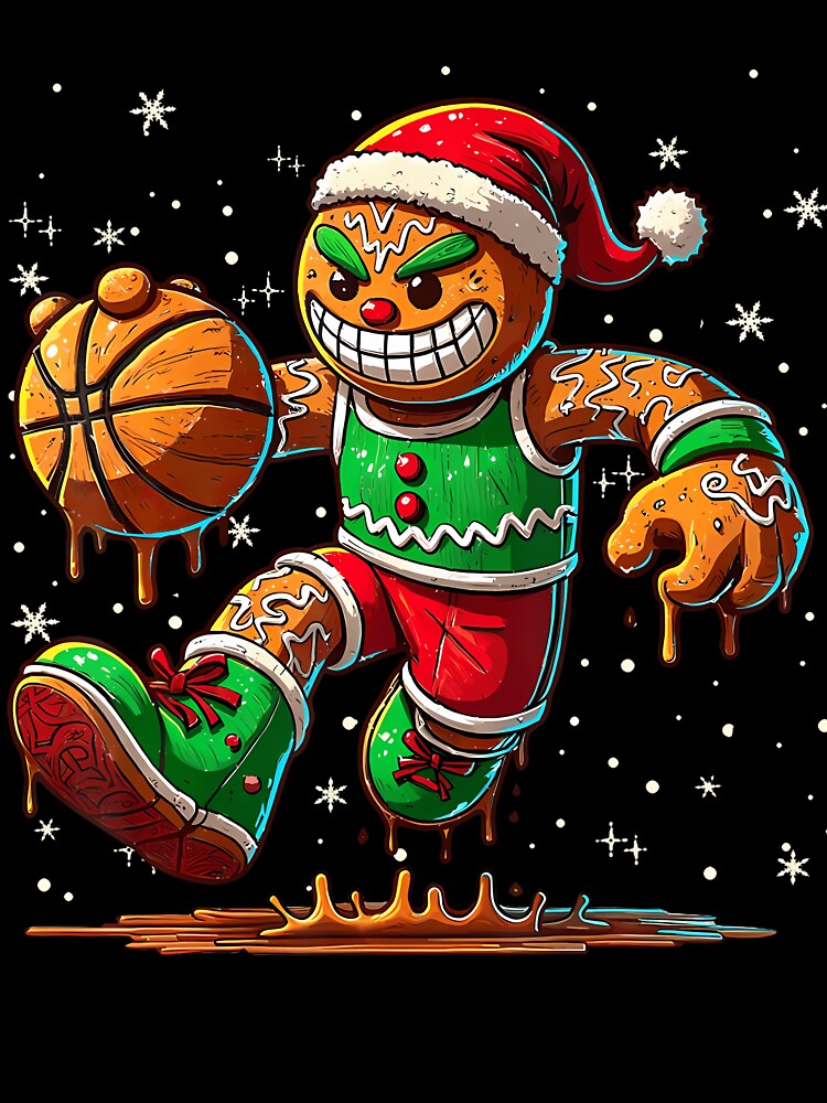Christmas Gingerbread Man Sports Player Cool Basketball Xmas by BeulahJoseph