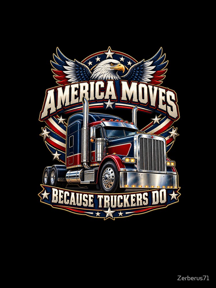 America Moves Because Truckers Do - US trucker motif by Zerberus71