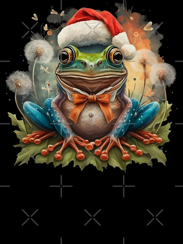 Dendolion frog with santa hat by FreshArtFusion