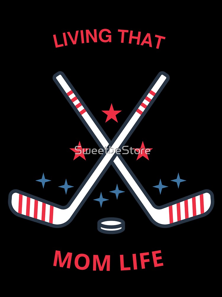 Living That Hockey Mom Life, Hockey Lover, Mothers Day Gift, Hockey Mama Jumper, by SweetbeStore