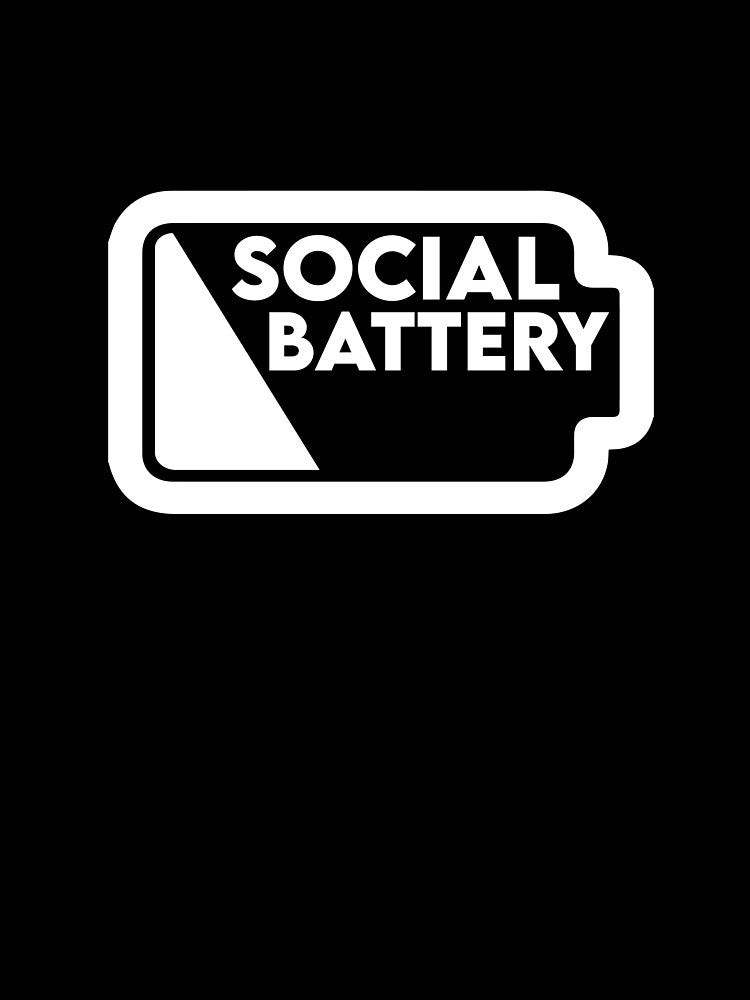 Social Battery 20% – Funny Introvert Design by DKunic