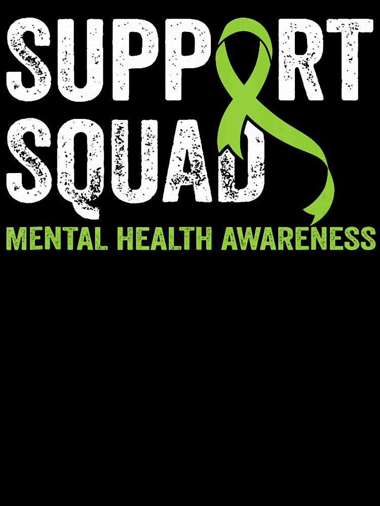 Support Squad Mental Health Awareness Green Ribbon Vintage by dianerobertsss