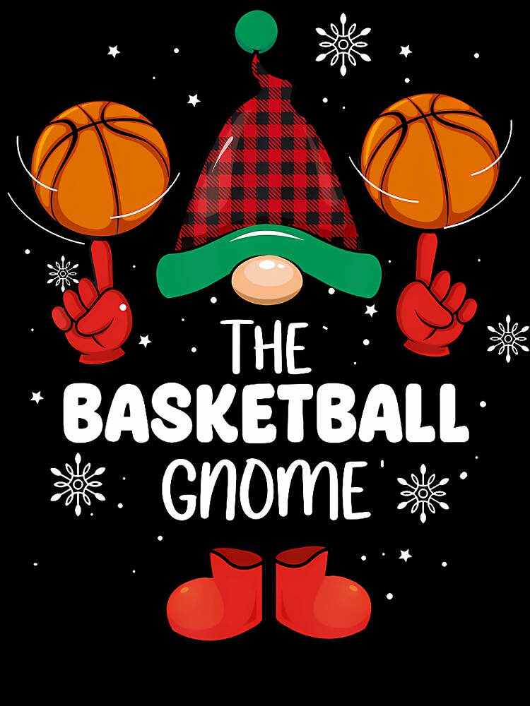 Matching Family Christmas Basketball Gnome Red Buffalo Plaid by CharlotteSandra