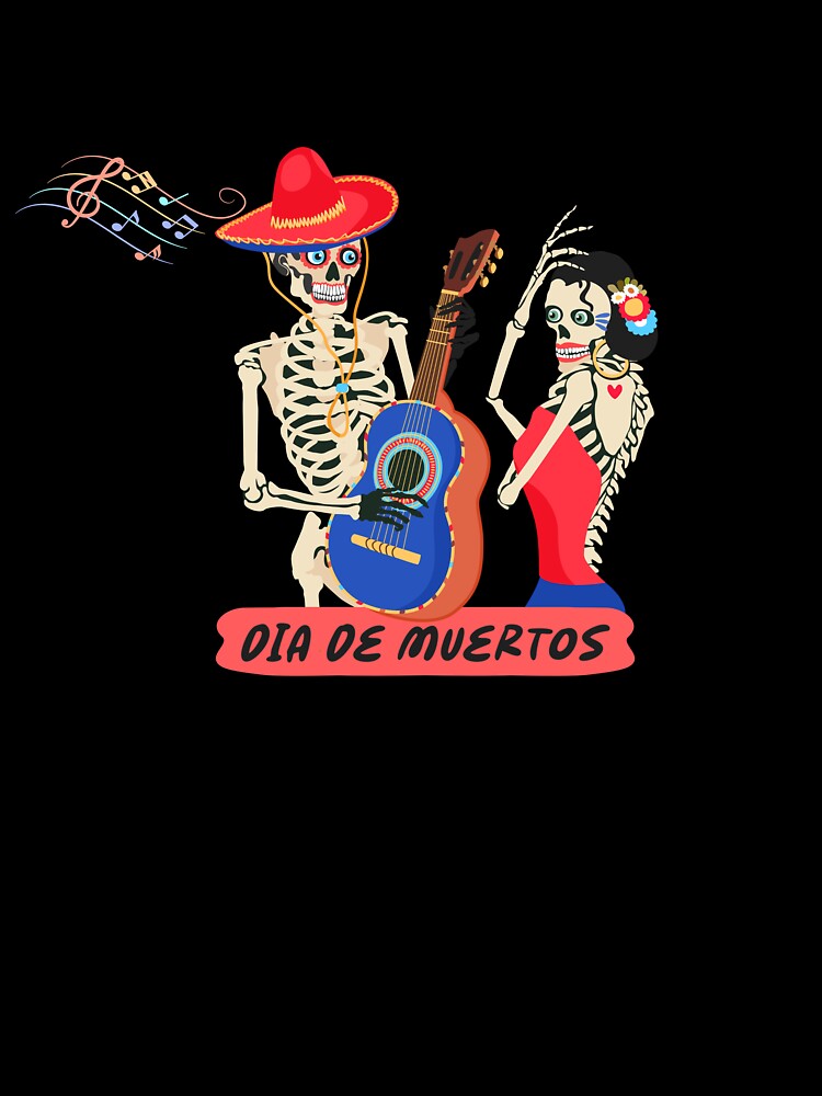 Dia De Muertos Skeleton Couple - Traditional Mexican Fiesta Art by thazinart