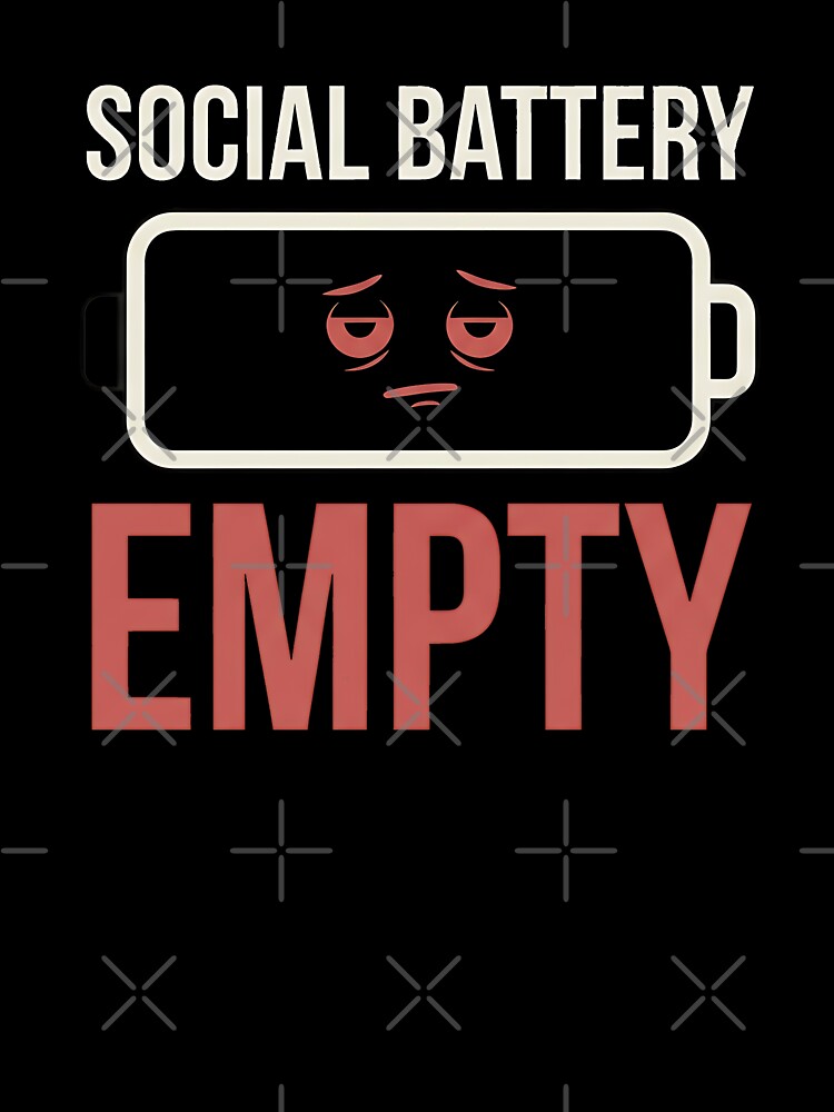Social Battery Empty Introvert Funny by Zazz Lee