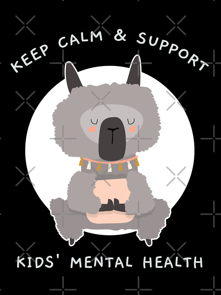 Keep Calm and Support Kids’ Mental Health Cute Llama by Winter--Flowers
