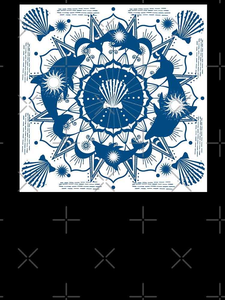 Dolphin Seashell Magic Mandala by fontspree
