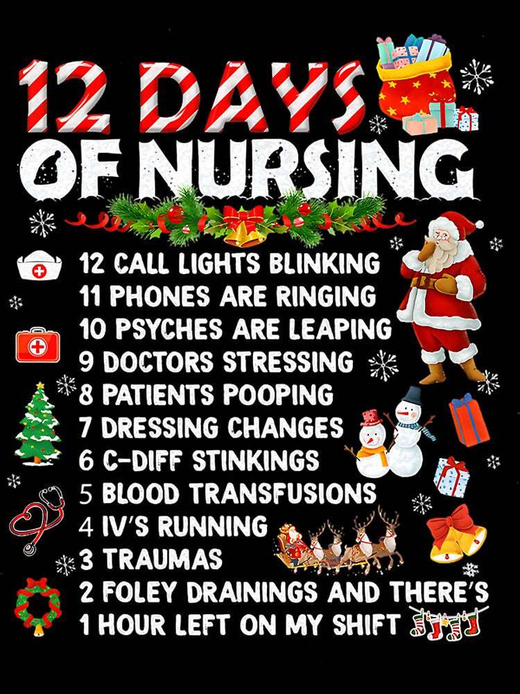 Funny Nurses Merry Christmas Design for Days of Nursing Celebration by Kahnman