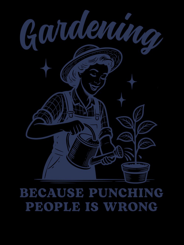 Gardening Because Punching People Is Wrong Funny by Hedoraxe
