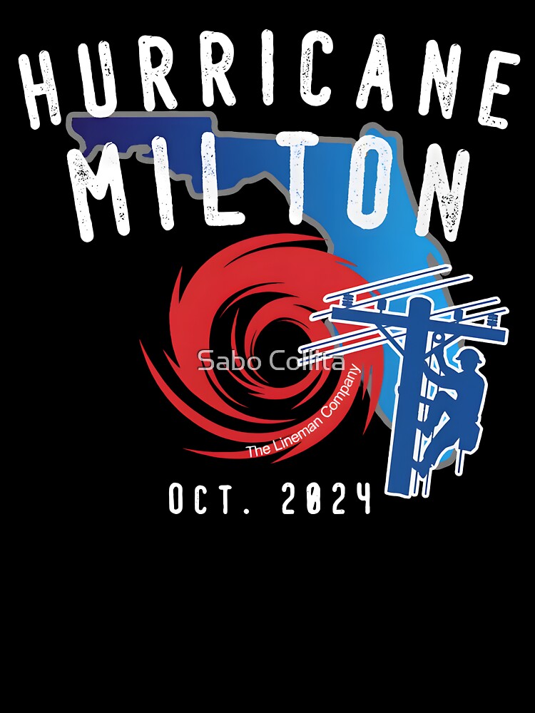 Hurricane Milton Lineman Storm T-Shirt, American Lineman Journeyman by SaboCollita