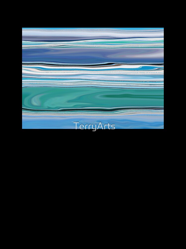 Ocean Abstract Horizontal Stripes Beachy Vibes Beach House Décor Art 10 of 20 by Beachy