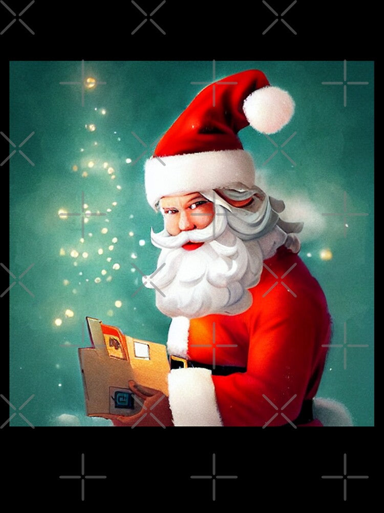 Papa Claus,Abstraction santa claus, painting funny kawaii and white beard by ValleyDream