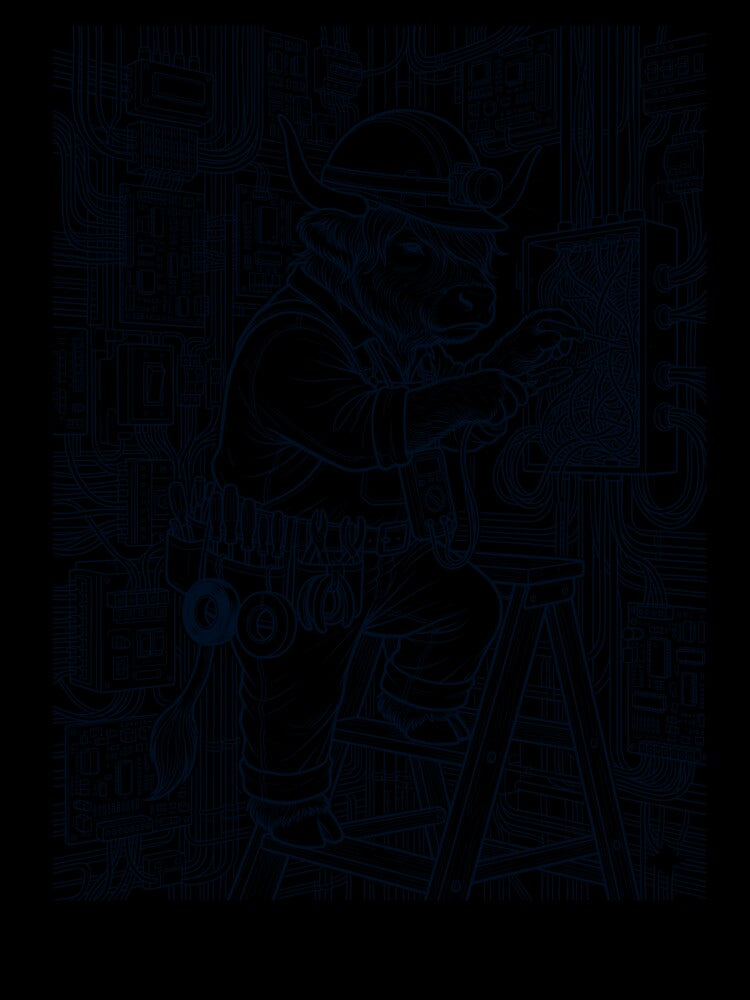 Vintage Highland Cow Electrician Animal Lover by DoodleTortle
