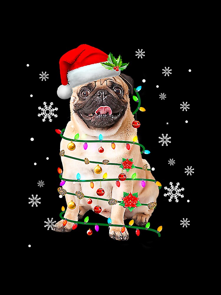 Santa Pug Christmas Tree Light Pajama by frank3826