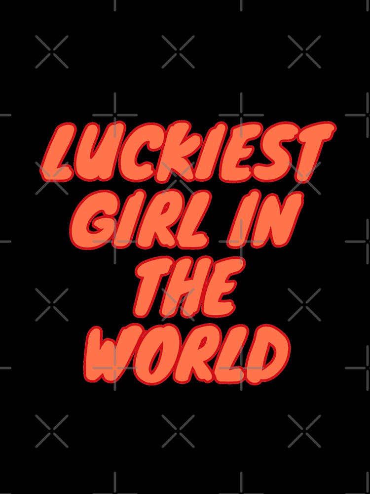 Lucky Girl, Luckiest Girl, Lucky, Daily Affirmation, Orange by Magic Love Art Print