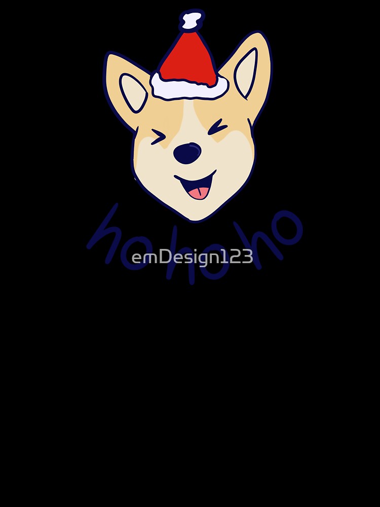 Christmas Santa Hat hohoho Corgi Dog by emDesign123