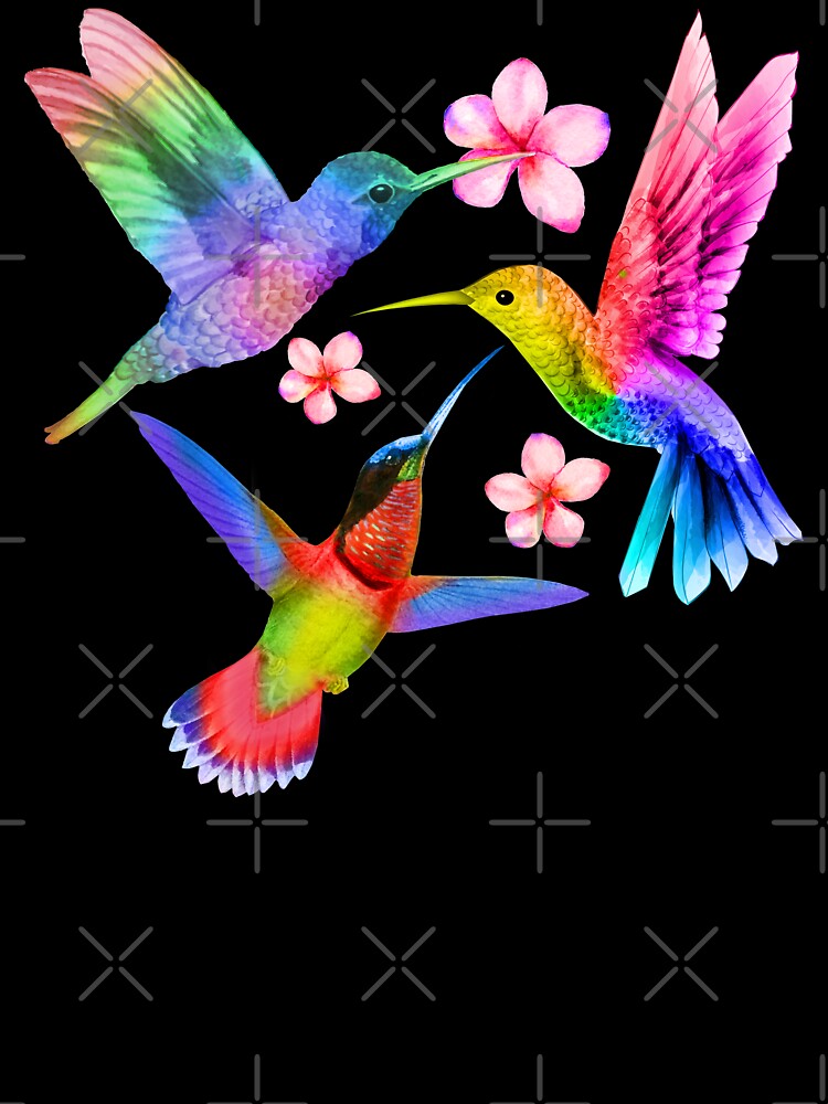 Hummingbird Lover Gift Rainbow Hummingbird Watercolor Colorful Bird Lover Gift by madeulaugh