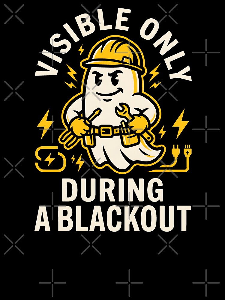 Electrician Ghost Humor - Tradesman Electrician Gift by SplashTastic