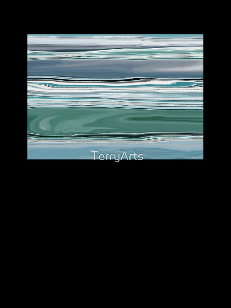 Ocean Abstract Horizontal Stripes Beachy Vibes Beach House Décor Art 3 of 20 by Beachy