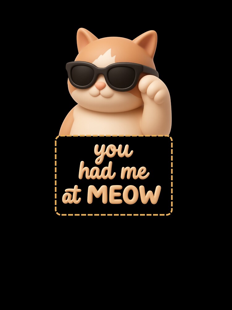 Funny Ginger Cat 3D Clay Sticker - Cat Pun Quote by thazinart