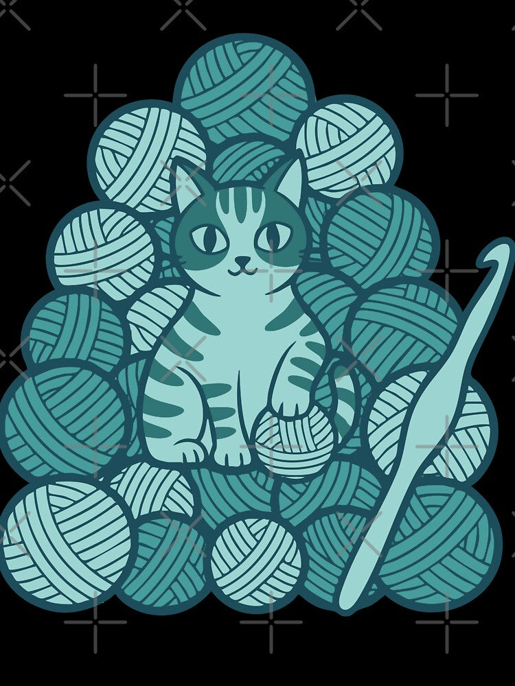Funny Crochet Cat Crochet Lover Yarn Lovers by LuminOrb