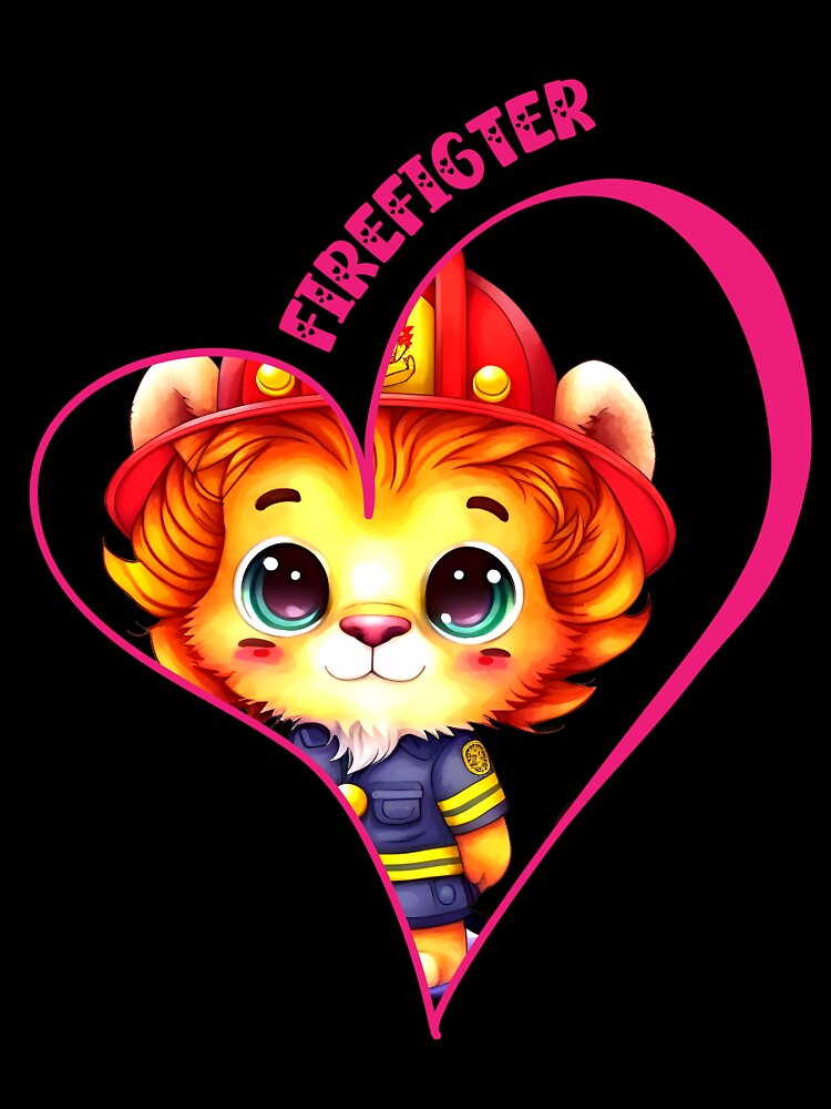 Firefighter, lion love by HarriPaloma