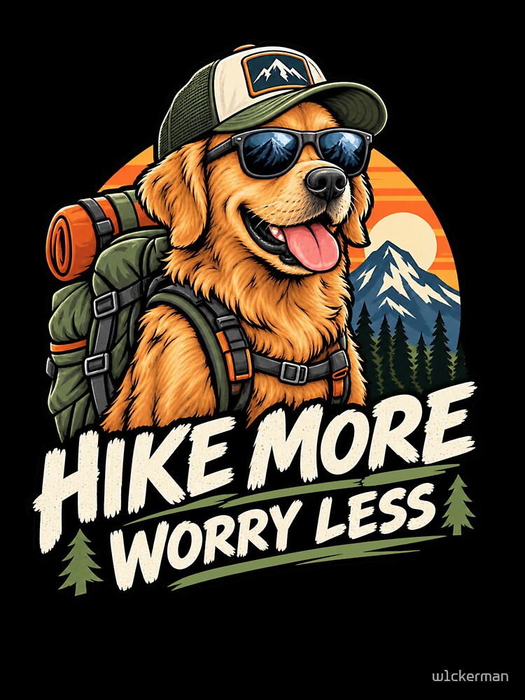 Hiking Adventure Outdoor Mountain Trail Lover Retriever Labrador Gift by w1ckerman