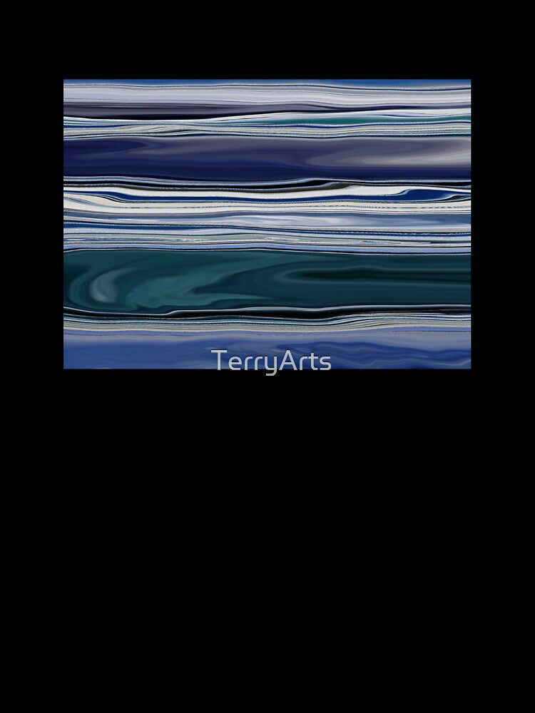 Ocean Abstract Horizontal Stripes Beachy Vibes Beach House Décor Art 16 of 20 by Beachy
