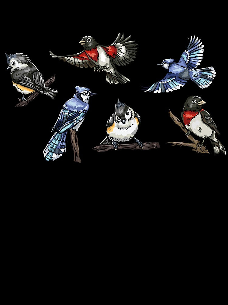 Birds Birding Birder Set of Colorful Birds by EverythingKawai